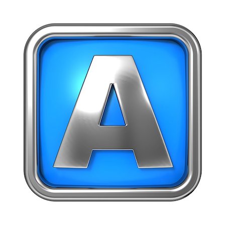 simsearch:400-06567756,k - Silver Letter in Frame, on Blue Background - Letter A Photographie de stock - Aubaine LD & Abonnement, Code: 400-06567751