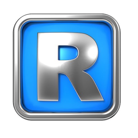 simsearch:400-06426282,k - Silver Letter in Frame, on Blue Background - Letter R Stockbilder - Microstock & Abonnement, Bildnummer: 400-06567767