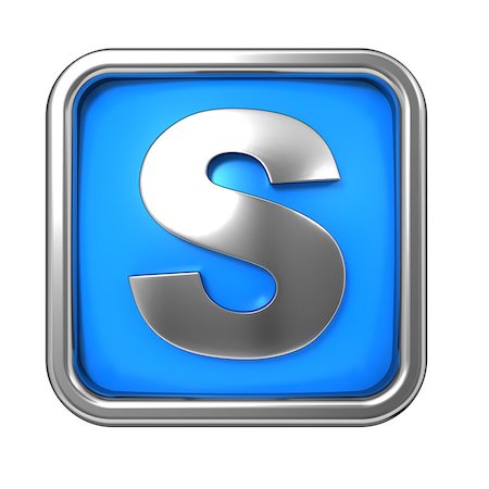 simsearch:400-06426282,k - Silver Letter in Frame, on Blue Background - Letter S Stockbilder - Microstock & Abonnement, Bildnummer: 400-06567769