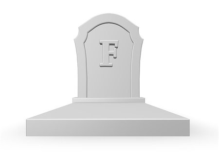 simsearch:400-06366826,k - gravestone with uppercase letter f on white background - 3d illustration Stock Photo - Budget Royalty-Free & Subscription, Code: 400-06567797