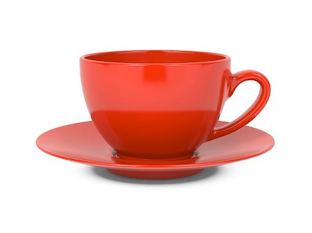 simsearch:400-05324677,k - Small Red Coffee Cup Isolated on White Background. Stockbilder - Microstock & Abonnement, Bildnummer: 400-06567880