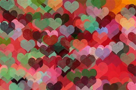 Colorful hearts abstract illustration. Grunge pattern background. Stock Photo - Budget Royalty-Free & Subscription, Code: 400-06567952