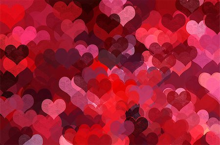Heart shape pattern abstract illustration. Love and romance grunge background. Stock Photo - Budget Royalty-Free & Subscription, Code: 400-06567953