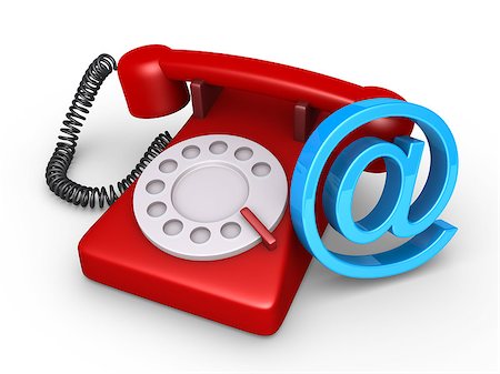 simsearch:400-04291703,k - 3d telephone and an e-mail symbol leaning on it Stock Photo - Budget Royalty-Free & Subscription, Code: 400-06568210