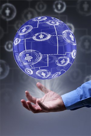 The power of social networking concept - transparent globe with a mesh of connections Stock Photo - Budget Royalty-Free & Subscription, Code: 400-06568349