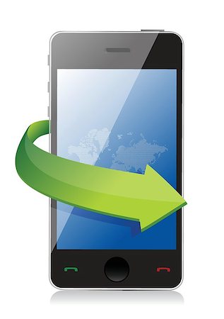 simsearch:400-06568351,k - mobile phone with on the go arrow concept illustration design Stockbilder - Microstock & Abonnement, Bildnummer: 400-06568474