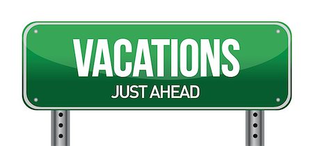 simsearch:400-04786819,k - Vacation road sign illustration design over a white background Stockbilder - Microstock & Abonnement, Bildnummer: 400-06568486