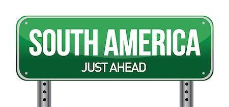 south american country peru - road sign to south america illustration design over a white background Stock Photo - Budget Royalty-Free & Subscription, Code: 400-06568538
