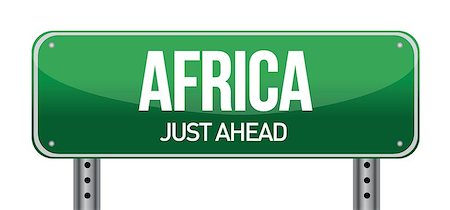 simsearch:400-07326303,k - Africa traffic road sign illustration design over a white background Foto de stock - Super Valor sin royalties y Suscripción, Código: 400-06568541