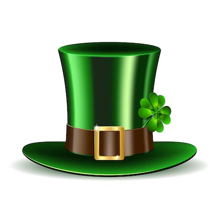 simsearch:400-06569677,k - Green St. Patrick's Day hat with clover. Vector illustration Stock Photo - Budget Royalty-Free & Subscription, Code: 400-06568921