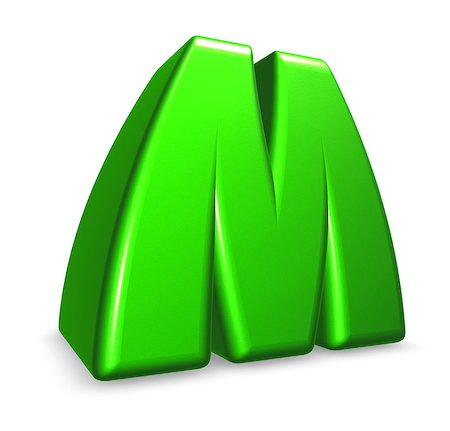 simsearch:400-06560592,k - green letter m on white background - 3d illustration Stock Photo - Budget Royalty-Free & Subscription, Code: 400-06569023