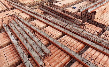 steel beam close up - Construction site - mounting ceramic blocks modular ceiling between the beam reinforcements Stock Photo - Budget Royalty-Free & Subscription, Code: 400-06569055