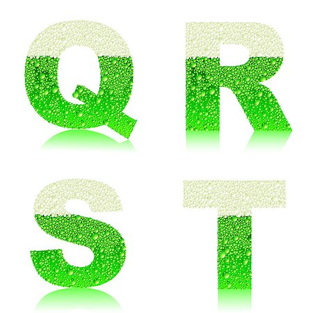 simsearch:400-07828997,k - the four letters of the alphabet with the texture of green beer Stock Photo - Budget Royalty-Free & Subscription, Code: 400-06569603