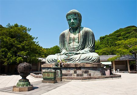 photos of buddha statues in japan - Famous Great Buddha bronze statue in Kamakura, Kotokuin Temple. Stock Photo - Budget Royalty-Free & Subscription, Code: 400-06569646