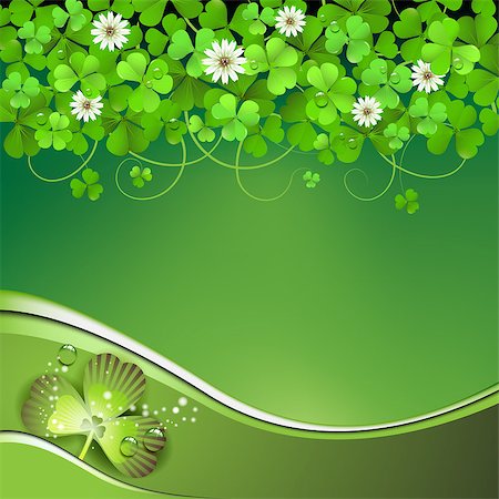 simsearch:400-06569678,k - Saint Patrick's Day background with clover Stock Photo - Budget Royalty-Free & Subscription, Code: 400-06569674