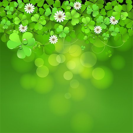 simsearch:400-06569677,k - Saint Patrick's Day background with clover Stock Photo - Budget Royalty-Free & Subscription, Code: 400-06569679