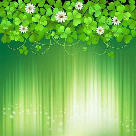 simsearch:400-06569678,k - Saint Patrick's Day background with clover Stock Photo - Budget Royalty-Free & Subscription, Code: 400-06569673