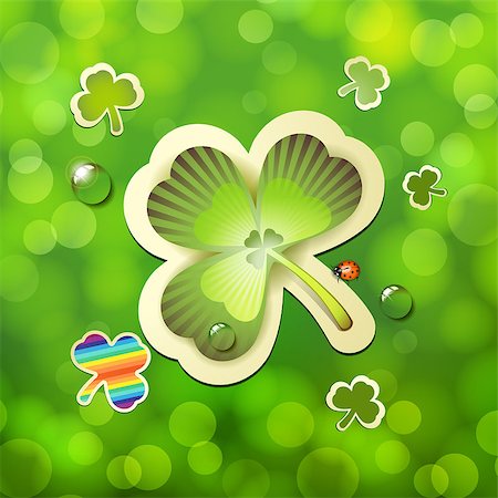 simsearch:400-06569678,k - Saint Patrick's Day background with clover Stock Photo - Budget Royalty-Free & Subscription, Code: 400-06569687