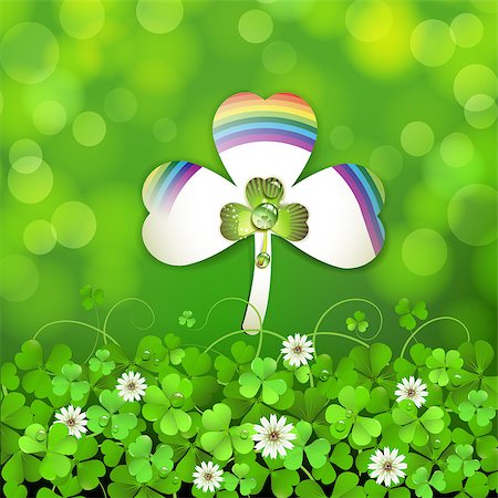 simsearch:400-06569678,k - Saint Patrick's Day background with clover Stock Photo - Budget Royalty-Free & Subscription, Code: 400-06569680