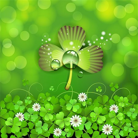 simsearch:400-06569678,k - Saint Patrick's Day background with clover Stock Photo - Budget Royalty-Free & Subscription, Code: 400-06569681