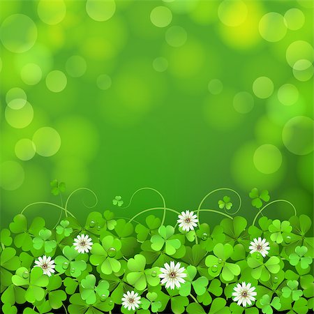 simsearch:400-06569677,k - Saint Patrick's Day background with clover Stock Photo - Budget Royalty-Free & Subscription, Code: 400-06569682