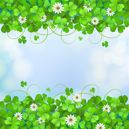 simsearch:400-06569678,k - Saint Patrick's Day background with clover Stock Photo - Budget Royalty-Free & Subscription, Code: 400-06569699