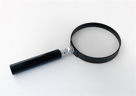 Magnifying Glass 3d Illustration isolated on white background Stock Photo - Budget Royalty-Free & Subscription, Code: 400-06560303