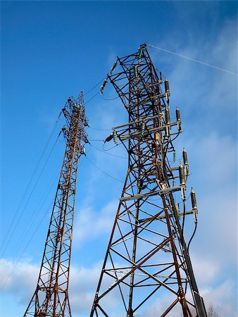 Two electric posts on sunny winter day. Stock Photo - Budget Royalty-Free & Subscription, Code: 400-06560342