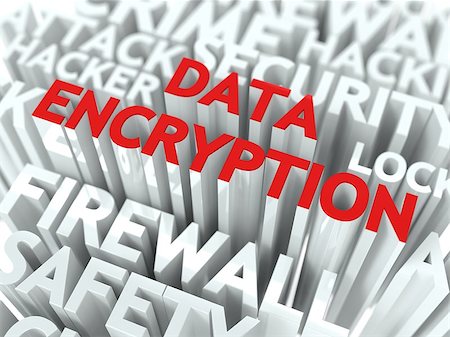 Data Encryption Concept. The Word of Red Color Located over Text of White Color. Stock Photo - Budget Royalty-Free & Subscription, Code: 400-06560540