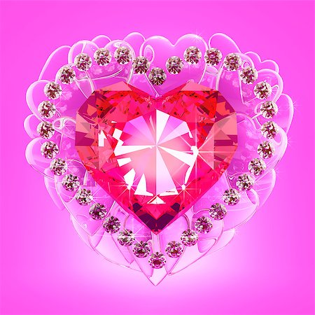 simsearch:400-05899446,k - Jewel in the form of a heart surrounded by small diamonds Stock Photo - Budget Royalty-Free & Subscription, Code: 400-06560722