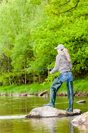 simsearch:400-07501738,k - woman fishing in Sazava river, Czech Republic Photographie de stock - Aubaine LD & Abonnement, Code: 400-06560821