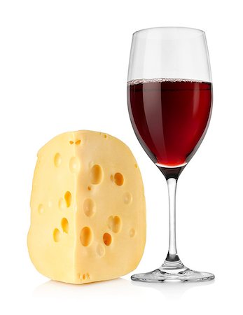 Wine and dutch cheese isolated on a white background Stock Photo - Budget Royalty-Free & Subscription, Code: 400-06561200