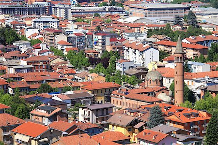 Aerial view on buildings and houses of Alba - town in Piedmont, northern Italy. Stock Photo - Budget Royalty-Free & Subscription, Code: 400-06561597