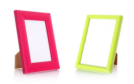 empty green color background - Two blank contemporary desktop picture frame isolated on white Photographie de stock - Aubaine LD & Abonnement, Code: 400-06561730