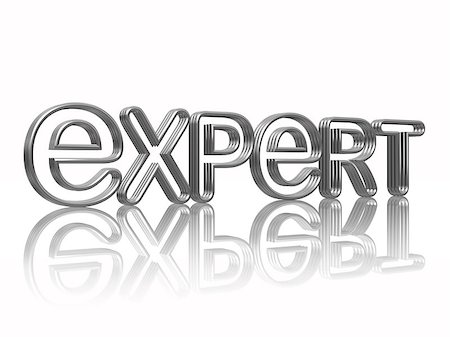 expert isolated 3d silver text with reflection Stock Photo - Budget Royalty-Free & Subscription, Code: 400-06561754