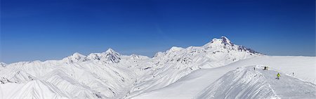 Panoramic views of Mount Kazbek. Caucasus Mountains, Georgia, ski resort Gudauri. Photographie de stock - Aubaine LD & Abonnement, Code: 400-06561949