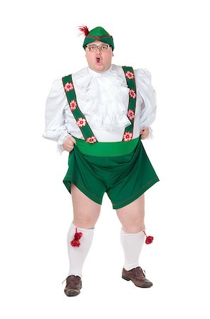 simsearch:400-07301601,k - Funny fat man wearing traditional German Bavarian clothes, isolated on white Stock Photo - Budget Royalty-Free & Subscription, Code: 400-06562043