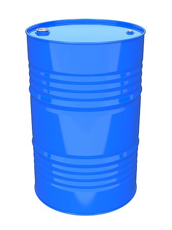 Blue Industrial Barrel. Isolated on white. Stock Photo - Budget Royalty-Free & Subscription, Code: 400-06562102