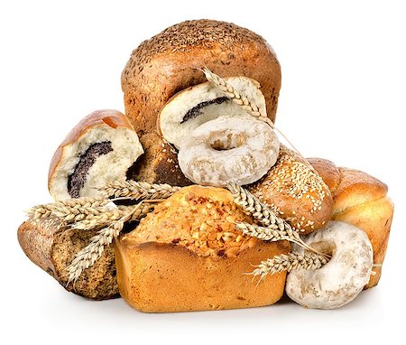 simsearch:400-06416084,k - Collection of different breads from the bakery isolated on a white background Photographie de stock - Aubaine LD & Abonnement, Code: 400-06570042