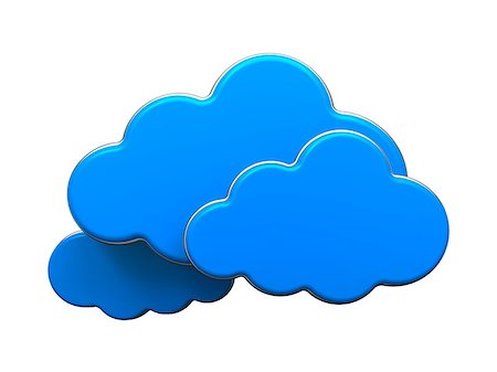 Cloud Computing Concept. Blue Clouds Isolated on White Background. Stock Photo - Budget Royalty-Free & Subscription, Code: 400-06570084