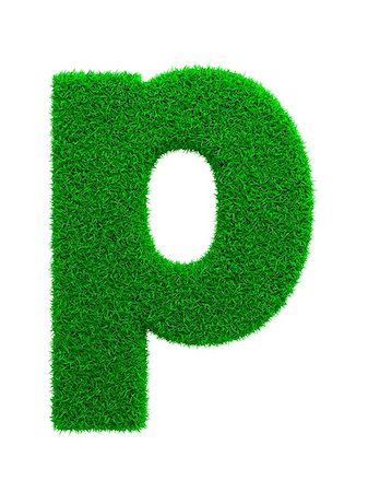 simsearch:400-06570125,k - Grass Letter P Isolated on White Background. Photographie de stock - Aubaine LD & Abonnement, Code: 400-06570103