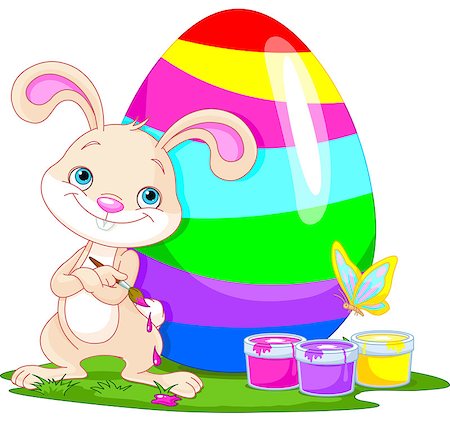 dazdraperma (artist) - Illustration of an Easter Bunny painting an egg Foto de stock - Super Valor sin royalties y Suscripción, Código: 400-06570330