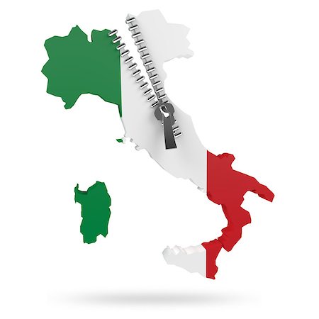 Italy divided by the election, a zip breaks it in half Stock Photo - Budget Royalty-Free & Subscription, Code: 400-06570427