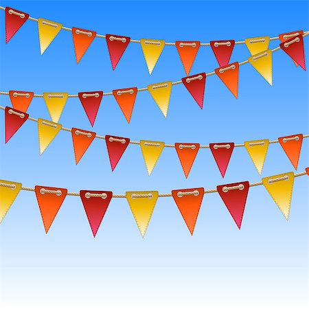 celebration flags on rope. vector illustration Photographie de stock - Aubaine LD & Abonnement, Code: 400-06570441