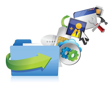 simsearch:400-06355676,k - folder cloud of colorful application icons isolated on white background Foto de stock - Super Valor sin royalties y Suscripción, Código: 400-06570484