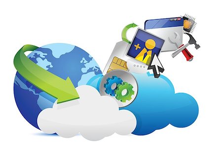 simsearch:400-06355676,k - cloud of colorful application icons isolated on white background Foto de stock - Super Valor sin royalties y Suscripción, Código: 400-06570529