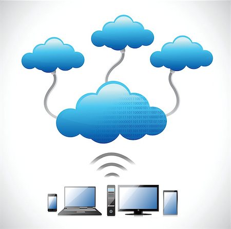 symbols in computers wifi - Clouds Computing network Concept illustration design over white Stock Photo - Budget Royalty-Free & Subscription, Code: 400-06570588