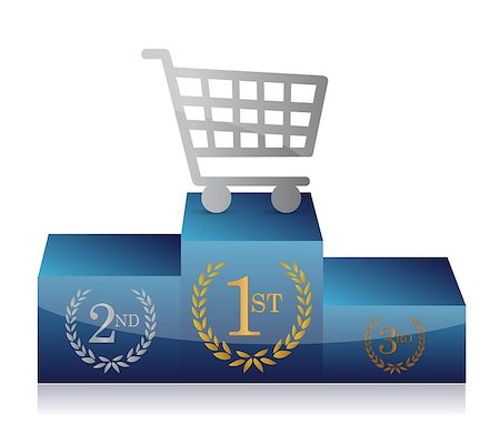 podium medal winners - shopping cart winner's podium on white background Stock Photo - Budget Royalty-Free & Subscription, Code: 400-06570642