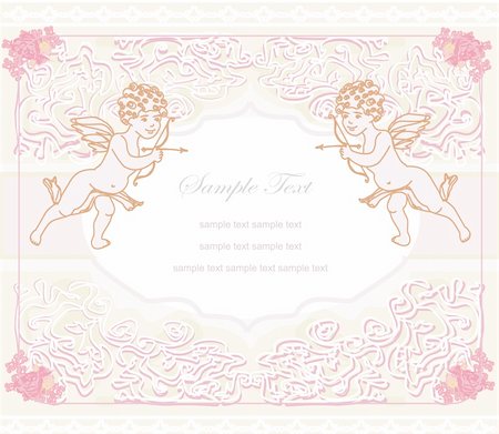 happy valentine's day card with cupid Stockbilder - Microstock & Abonnement, Bildnummer: 400-06627318