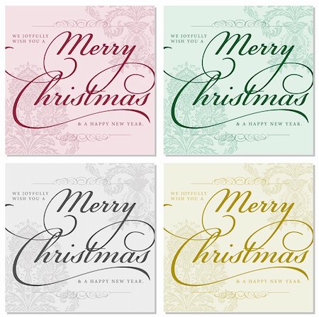 damask vector - Vector Ornate Christmas Frames. Easy to edit. Perfect for invitations or announcements. Stock Photo - Budget Royalty-Free & Subscription, Code: 400-06627405